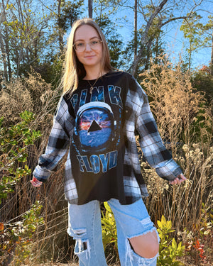 pink floyd flannel tee