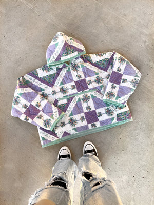 lavender quilt hoodie