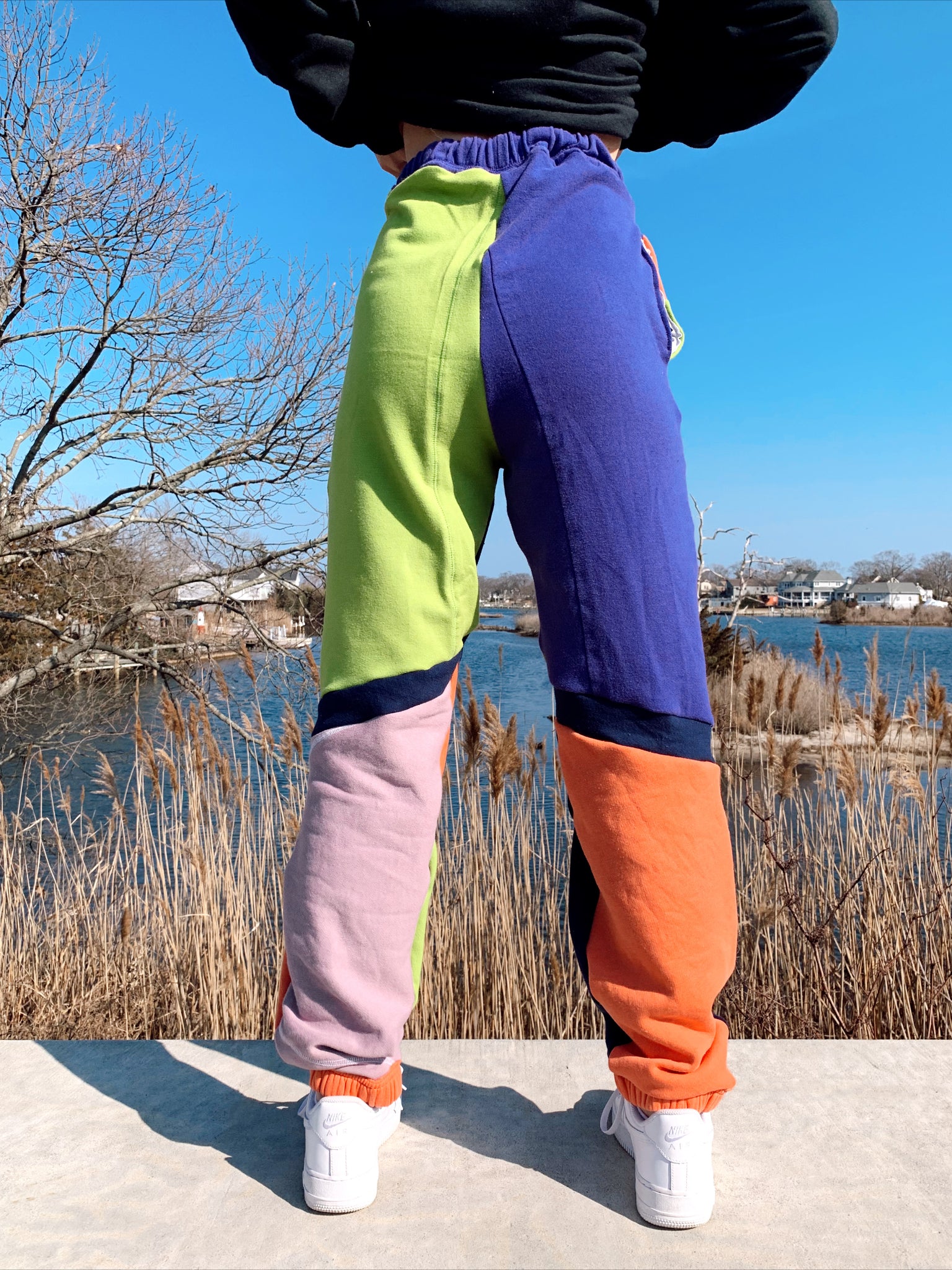 multi-color mosaic champion sweats