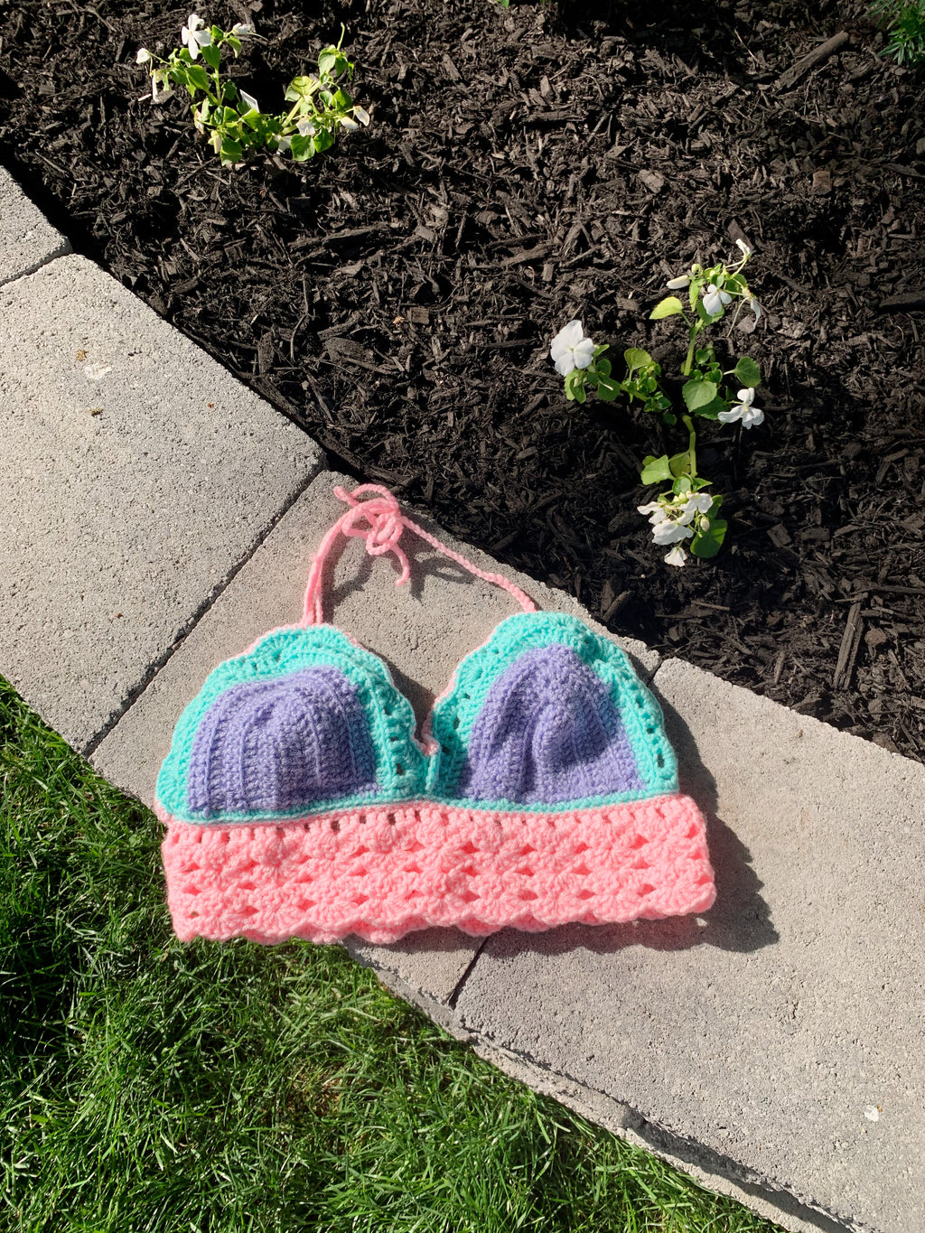 spring pastels crochet top