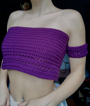 eggplant purple crochet top