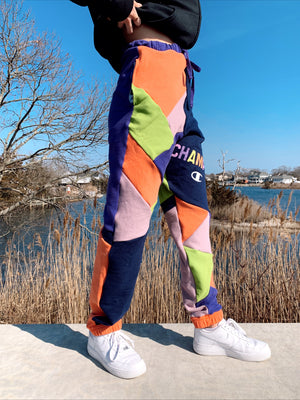 multi-color mosaic champion sweats