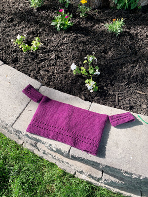 eggplant purple crochet top