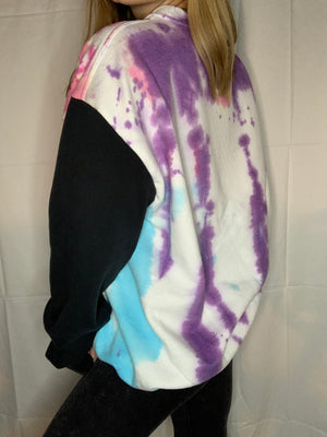 Tie Dyed Hamsa Hoodie w/ Black Sleeves