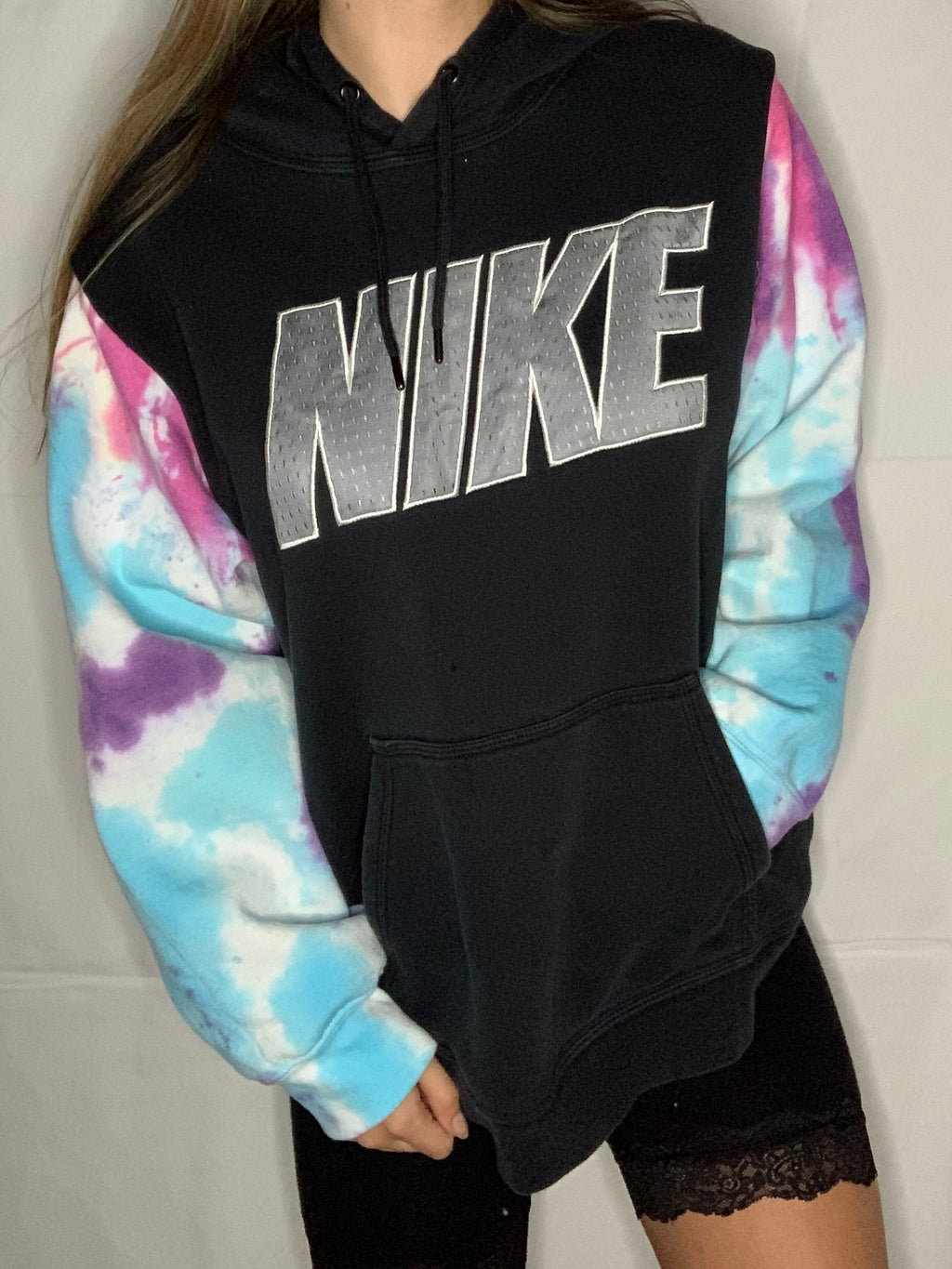 Vintage Nike Tie Dyed Sleeve Hoodie