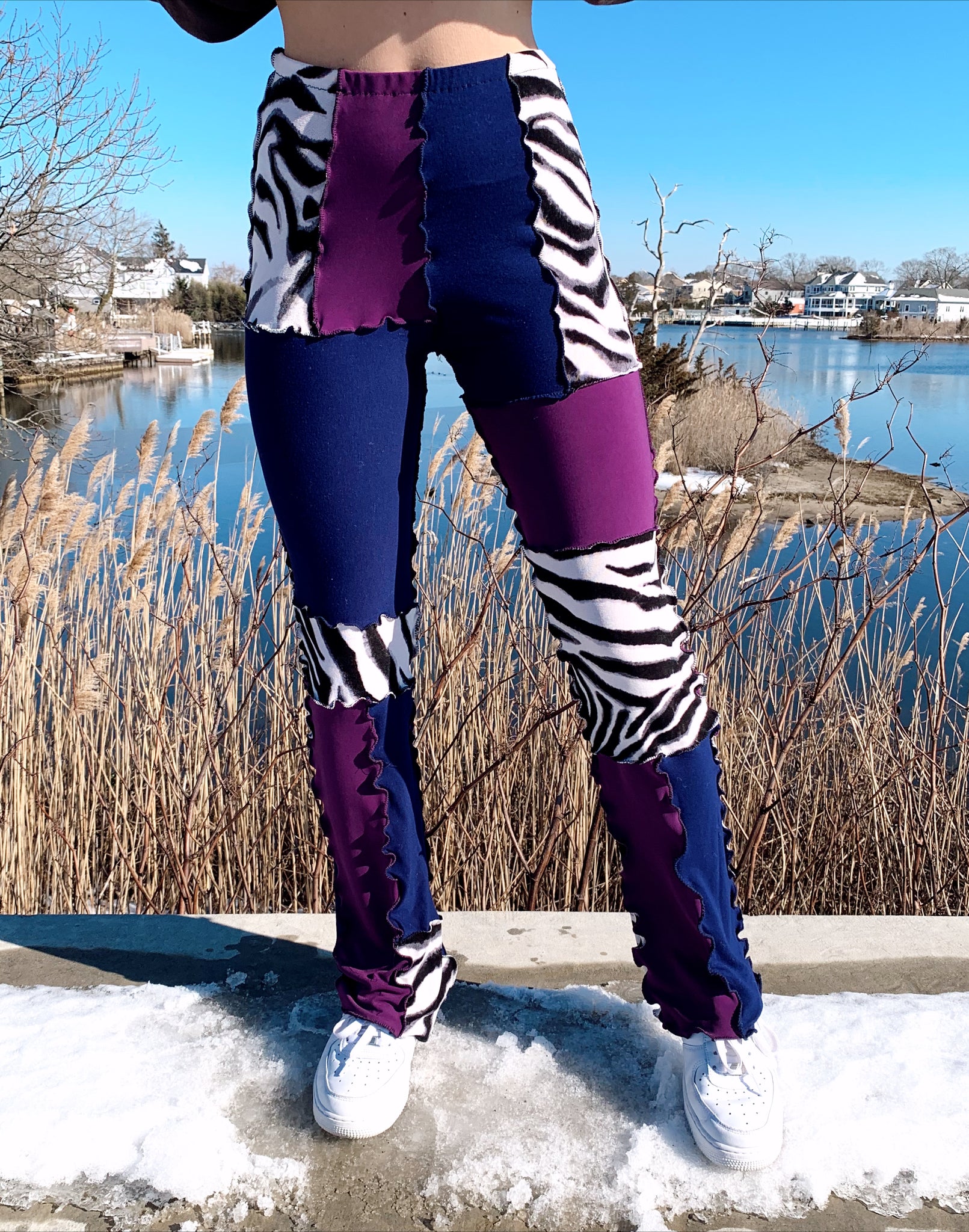 zebra purple & blue flares