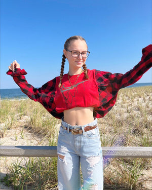 red nike flannel