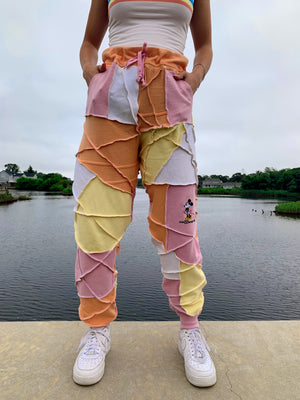 minnie mouse creamsicle patchwork sweats