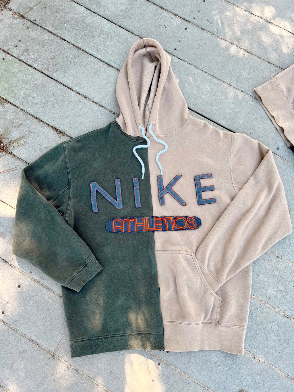 spell out split nike hoodie