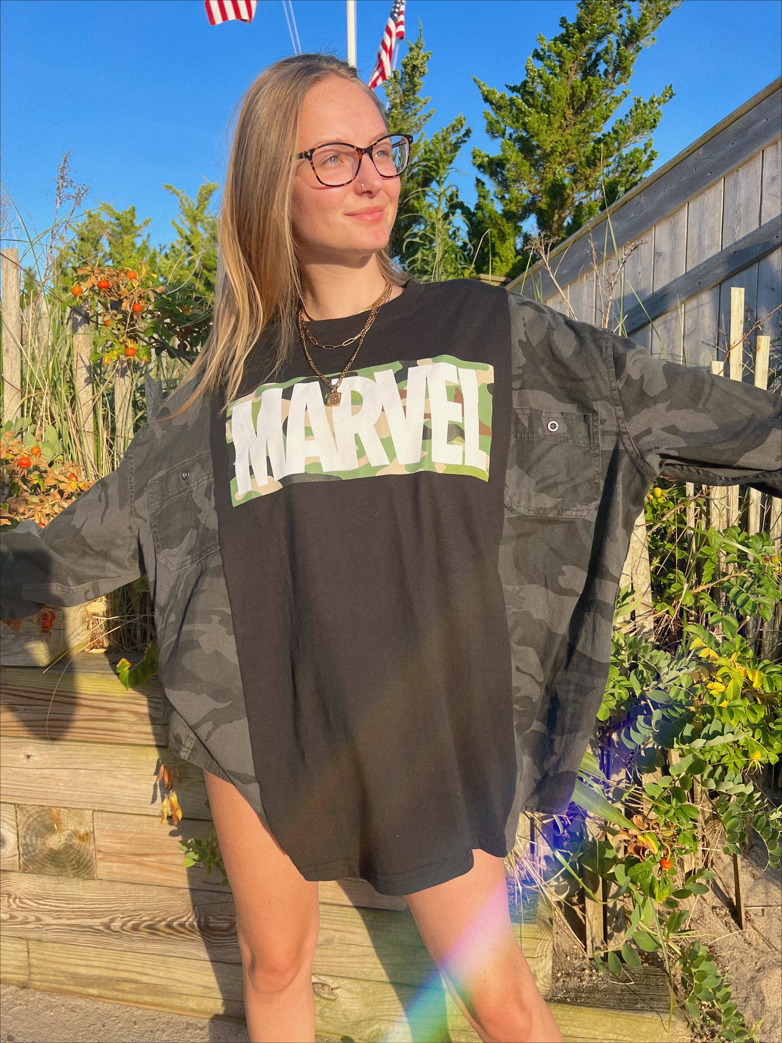 camo marvel flannel