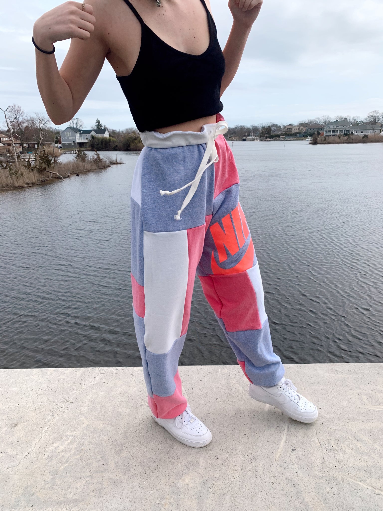 berry sorbet nike patchwork sweats