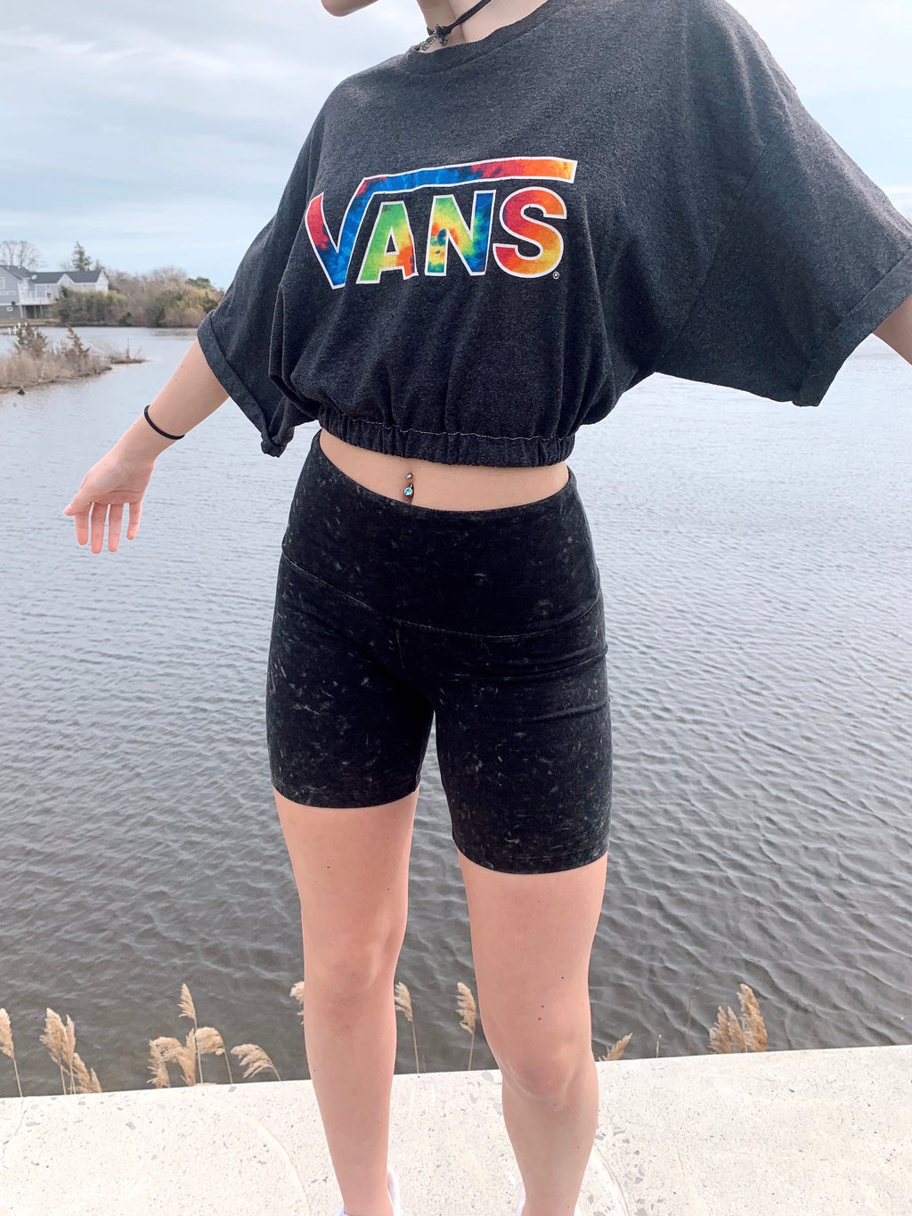 rainbow vans cinched tee