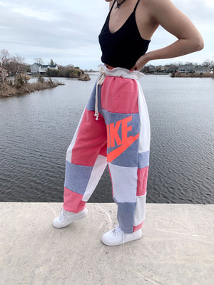 berry sorbet nike patchwork sweats