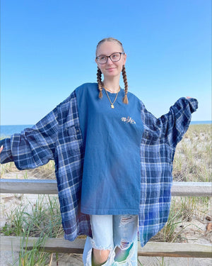 blue nike flannel